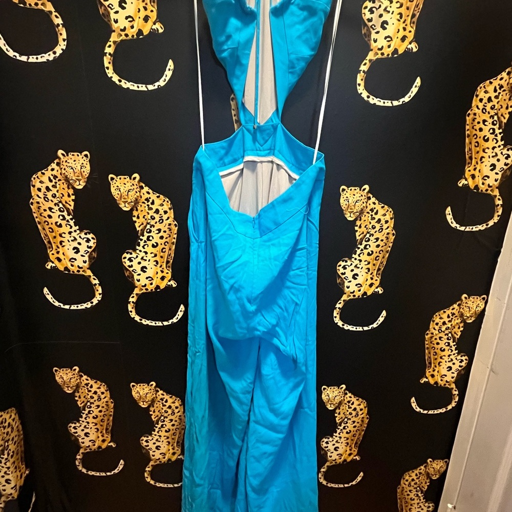 PatBO Bright Blue Backless Cutout Jumpsuit - Picture 4 of 6